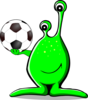 Alien Holding Ball Clip Art